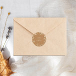 Pegatina Redonda Gypsophila Goldenrod Boda Classic Round<br><div class="desc">Gypsophila alrededor de los bordes con fondo de terracota y texto blanco roto.</div>
