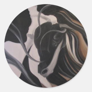 Pegatina Redonda Gypsy Vanner I