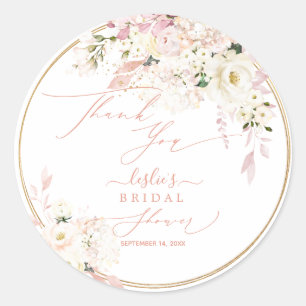 Pegatina Redonda H2 Rosa agitado Hydrangea Crema Rosas Ducha de nov