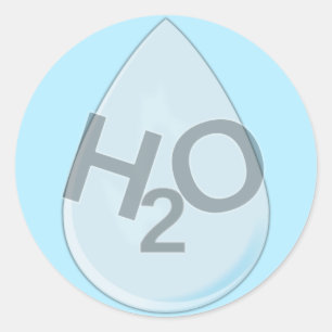 Pegatina Redonda H2O Drop