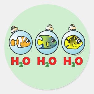 Pegatina Redonda H2O H2O H2O Scubadorable