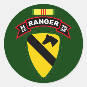 Pegatina Redonda H Co, 75.o regimiento de infantería -