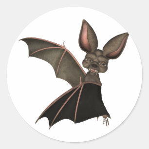 Pegatina Redonda H (H) H (H) de arte colectable (H) Vampire Bat (ba