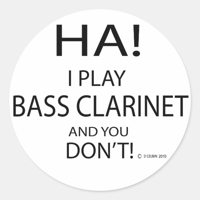 Pegatina Redonda Ha Bass Clarinet (Anverso)