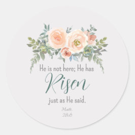 Pegatina Redonda Ha crecido la fiebre floral de Pascua, color de ag