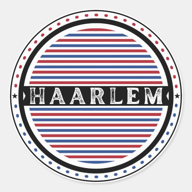 Pegatina Redonda Haarlem City Pride Emblem – Dutch Identity (Anverso)