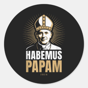Pegatina Redonda Habemus Papam 2025 Elecciones del Papa Roma Vatica