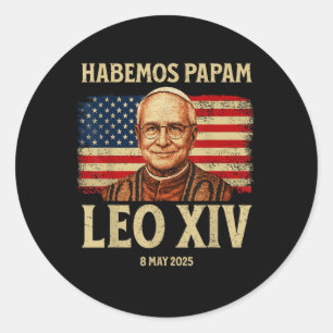 Pegatina Redonda Habemus Papam Leo Xiv Nuevo Papa 2025 Souve Bander