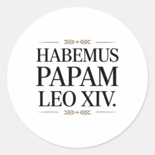 Pegatina Redonda Habemus Papam Leo Xiv. Papa 1