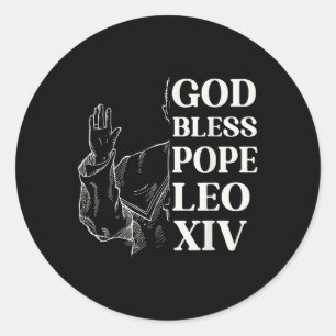 Pegatina Redonda Habemus Papam Nuevo Papa 2025 Dios bendiga al Papa