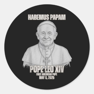 Pegatina Redonda Habemus Papam Papa Leo Xiv
