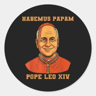 Pegatina Redonda Habemus Papam Papa Leo Xiv