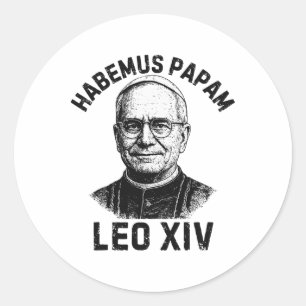 Pegatina Redonda Habemus Papam Papa Leo Xiv