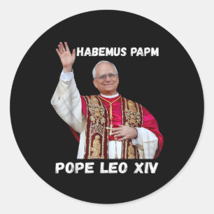 Pegatina Redonda Habemus Papam Papa Leo Xiv _9