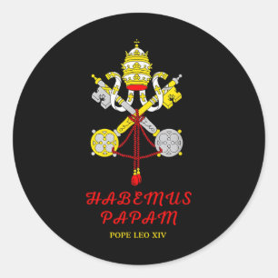 Pegatina Redonda Habemus Papam Pato católico Leo Xiv Christian Da P