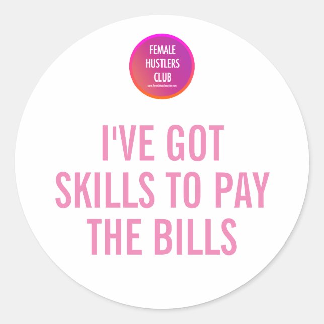 Pegatina Redonda HABILIDADES DE PERSONALIZACIÓN DE personalizados P (Anverso)