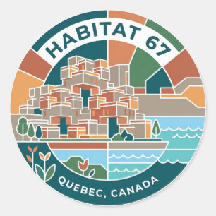 Pegatina Redonda Hábitat 67 Canadá
