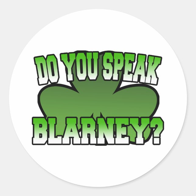 Pegatina Redonda ¿Habla usted Blarney Pegatina? (Anverso)