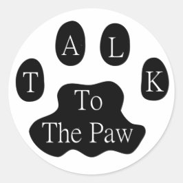 Pegatina Redonda Hablar Con La Paw