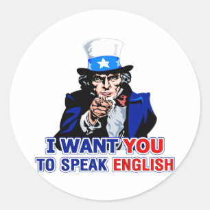 Pegatina Redonda Hablar inglés