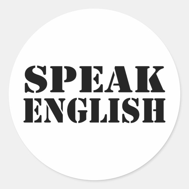 Pegatina Redonda Hablar inglés (Anverso)