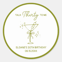 "Hablar Treinta Conmigo" Dirty Martini 30 cumpleañ