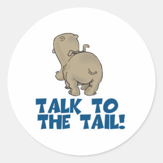 Pegatina Redonda Hable con Tail Hippo