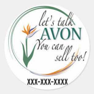 Pegatina Redonda Hablemos de Avon