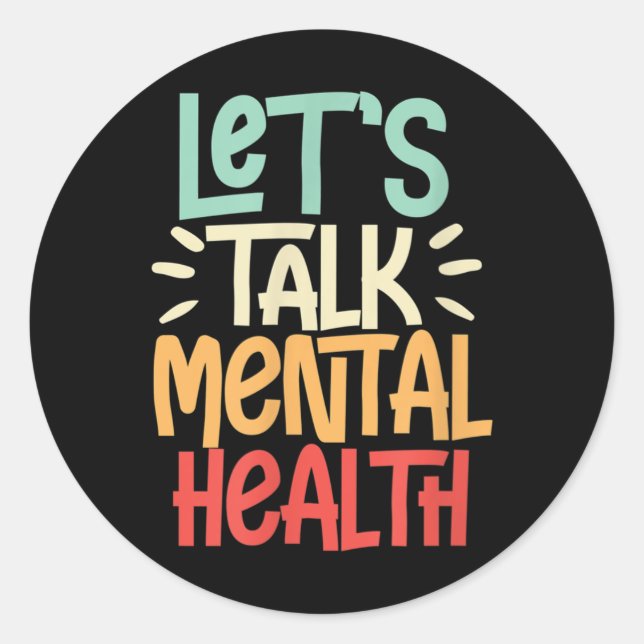 Pegatina Redonda Hablemos sobre la salud mental (Anverso)