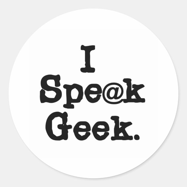 Pegatina Redonda Hablo geek (Anverso)
