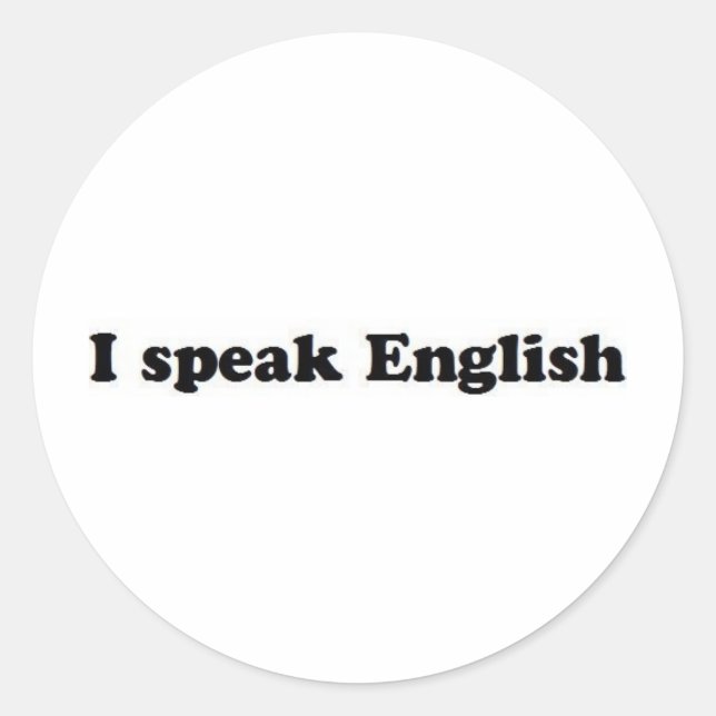 Pegatina Redonda Hablo inglés (Anverso)