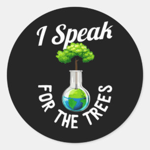Pegatina Redonda Hablo por Árboles Salvar la Inspiración de la Tier