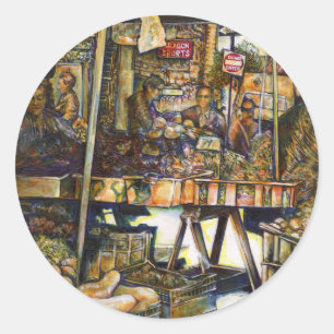 Pegatina Redonda Hace que la creatividad brille todo lo más