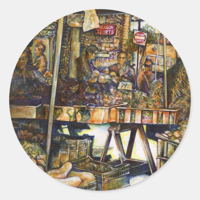 Pegatina Redonda Hace que la creatividad brille todo lo más (Anverso)