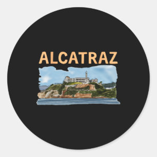 Pegatina Redonda Hacer a Alcatraz grande de nuevo divertido Trump A