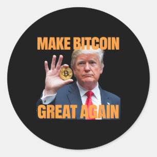Pegatina Redonda Hacer a Bitcoin grande de nuevo cómico Criptico de