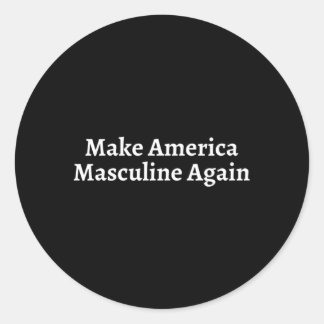 Pegatina Redonda Hacer a Estados Unidos Masculino nuevamente Mascul