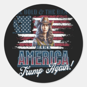 Pegatina Redonda Hacer a Estados Unidos Trump de nuevo