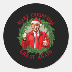 Pegatina Redonda Hacer a los Navidades grandes de nuevo Donald Trum