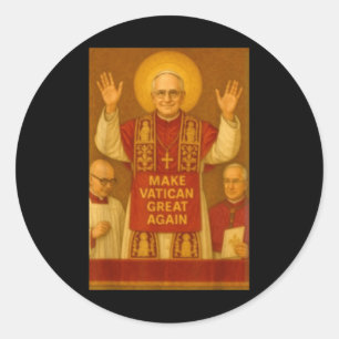 Pegatina Redonda Hacer al Vaticano Grande Otra Vez - Papa León Xiv
