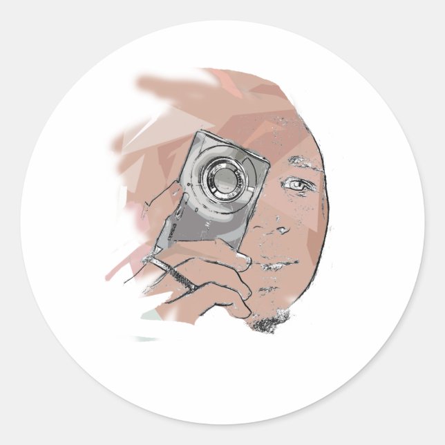 Pegatina Redonda hacer clic (Anverso)