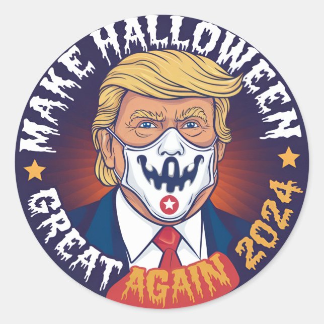Pegatina Redonda Hacer de Halloween grande de nuevo Pegatina: Inspi (Anverso)