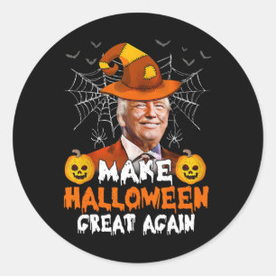 Pegatina Redonda Hacer de Halloween grande otra vez divertido a Tru