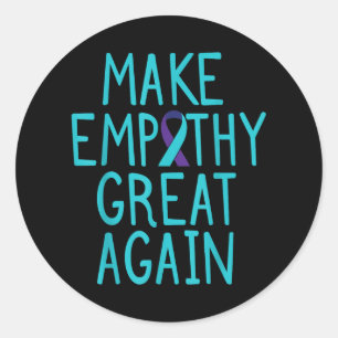 Pegatina Redonda Hacer de la empatía una gran conciencia del suicid
