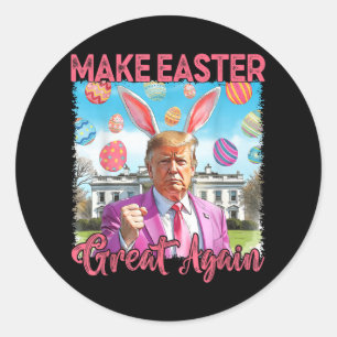 Pegatina Redonda Hacer de la Pascua una vez más divertida Guay East