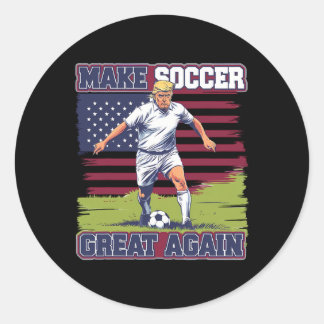 Pegatina Redonda Hacer del fútbol un gran juego de Trump Vi nuevame