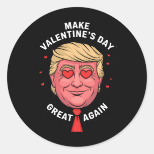 Pegatina Redonda Hacer grande al El día de San Valentín de nuevo di