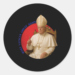 Pegatina Redonda Hacer grande al Vaticano otra vez divertido al Pap