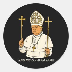 Pegatina Redonda Hacer grande al Vaticano otra vez divertido al Pap