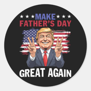 Pegatina Redonda Hacer grande el día del padre de nuevo Trump